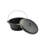 Oală Dutch Oven din fontă cu capac, 6 L, 30 cm – pentru cuptor și jar