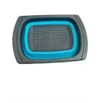 Strecurătoare pliabilă din silicon cu mânere extensibile, gri-turcoaz