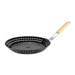 Tigaie BBQ pentru castane 31 cm, antiaderenta, cu maner din lemn