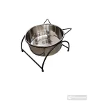 Bol din inox pentru pisici și câini, 0,7 L (14 cm) cu suport stabil