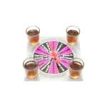 Cine rămâne în picioare? Joc de băutură cu roată și 4 pahare (4 cl)