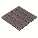 Placă decking WPC exterior 30x30 cm, click, antiderapantă, 2.2 cm, gri