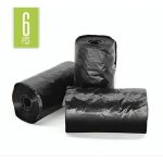 Pungi igienice negre pentru câini, 6 role – rezistente, 30x20 cm