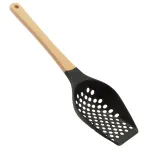 Spatulă perforată pentru orez, legume și paste, 35 cm, mâner din lemn