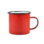 Cană emailată roșie Perfect Home 360 ml, din fier emailat, cu mâner