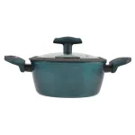 Cratiță din aluminiu Sea Line 24 cm, 4 L, cu strat antiderapant și capac din sticlă