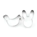 Set 2 forme decupatoare din oțel inoxidabil pentru biscuiți, găină și iepuraș