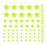 Set 75 stickere fosforescente albastre, stelute si buline autoadezive 1–4 cm