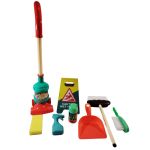 Set curatenie pentru copii 8 piese, cu aspirator de jucarie si accesorii, multicolor