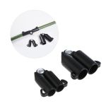 Set 2 conectori tip V reutilizabili pentru araci si stalpi de 11 mm, negri