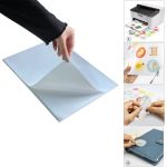 Folie foto adezivă A4 glossy, 20 coli, printabilă inkjet, albă (125 µm)