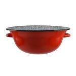 Lighean (vajling) din fier emailat roșu 10 L, cu mânere, Perfect Home