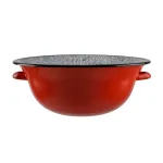 Lighean (vajling) din fier emailat roșu 10 L, cu mânere, Perfect Home