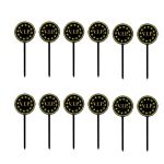 Propsuri VIP decorative negru-auriu pentru aperitive, set 12 buc, 7,5 cm