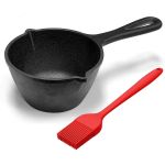 Tigaie din fontă 0,5 L pentru sosuri și marinare, cu pensulă din silicon