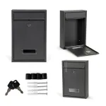 Cutie poștală Homelux antracit din oțel galvanizat, cu 2 chei și vizor