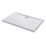 Cădiță de duș acrilică asimetrică Leziter Modena Slim 80x100x5,5 cm albă