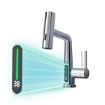 Robinet mixer bucătărie Leziter Mara crom, duș extractibil și afișaj digital