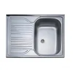 Chiuvetă bucătărie Leziter din inox 60x80 cm cu scurgător și sifon 90 mm