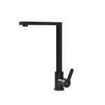 Robinet chiuvetă bucătărie Leziter Valen negru, pivotant 360°, inox