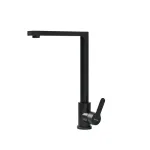 Robinet chiuvetă bucătărie Leziter Valen negru, pivotant 360°, inox