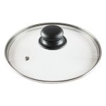 Capac universal din sticlă termorezistentă 28 cm, cu ventilație și margine inox