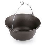Ceaun din fontă 30 L cu toartă pentru foc deschis, diametru 54 cm