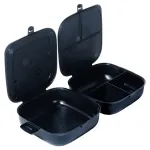Cutie de pranz compartimentata, 2 recipiente x 700 ml, neagra, cu inchidere ermetica