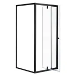 Cabină de duș pătrată Leziter Flexi 80x80 cm, profil negru, fără tavă