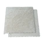 Covoraș puzzle pufos din spumă EVA, set 2 piese 61,5x61,5 cm, Light Coffee