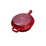 Oală dublă din fontă emailată 2-în-1 cu mâner, pentru cuptor, 27 cm