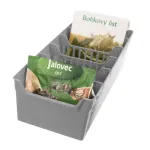 Organizator pentru plicuri de condimente gri, cu 6 secțiuni, 30x13x8 cm
