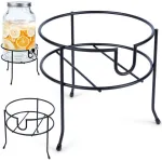 Suport metalic negru pentru dispenser de băuturi cu robinet, 23,5x19 cm