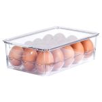 Suport ouă transparent cu capac, stivuibil, pentru 15 ouă (27x16x7,5 cm)