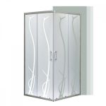 Cabină de duș pătrată Leziter Spirit Bamboo 90x90, uși glisante, fără cădiță