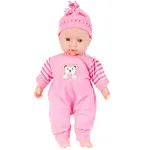 Păpușă bebeluș interactivă 34 cm cu sunete realiste și hăinuțe detașabile