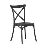 Scaun de bucatarie clasic din polipropilena, negru, 88 cm, pentru interior/exterior
