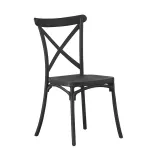 Scaun de bucatarie clasic din polipropilena, negru, 88 cm, pentru interior/exterior
