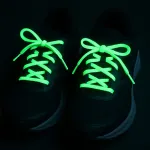 Șireturi fosforescente albe pentru pantofi sport, 1,25 m, luminează verde