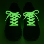 Șireturi fosforescente verzi, textile, 1,25 m – glow in the dark