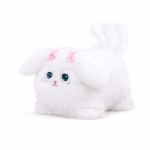 Cățel interactiv din pluș alb cu sunete, clipește și înregistrează vocea (3+)