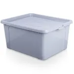 Container de depozitare stivuibil cu capac click 20 L, gri deschis, Vilde