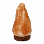 Lampă de sare Himalaya 1–2 kg cu suport din lemn, lumină ambientală caldă