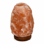 Lampă decorativă din sare Himalaya 2-3 kg, cu suport din lemn și bec E14