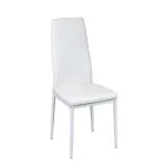 Scaun de masă Leziter Tino Nova alb, tapițerie piele textilă și cadru metalic