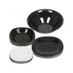 Set de veselă pătrat OPAL NOU, 19 piese din sticlă, alb-negru, modern
