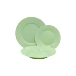 Set veselă Luminarc PLUMI Paradise Green, 18 piese din sticlă temperată