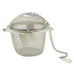 Infuzor de ceai și bilă pentru condimente din inox 8,5 cm, cu lanț