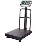 Cântar electronic comercial cu platformă metalică, 150 kg, precizie 50 g, LCD