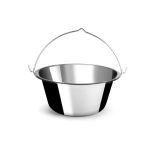 Ceaun din inox 6 litri cu toartă, pentru foc deschis și plite